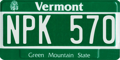 VT license plate NPK570