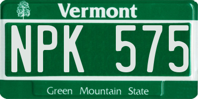 VT license plate NPK575