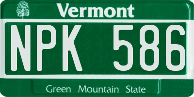 VT license plate NPK586