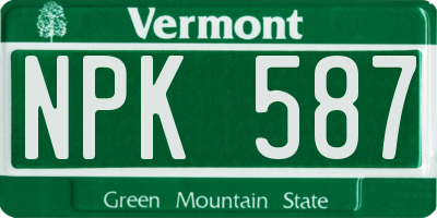 VT license plate NPK587