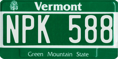 VT license plate NPK588