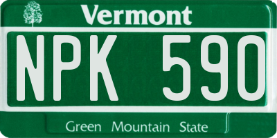 VT license plate NPK590