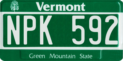 VT license plate NPK592