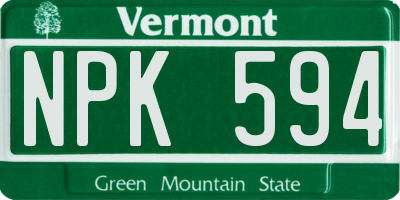VT license plate NPK594