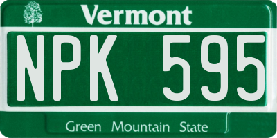 VT license plate NPK595