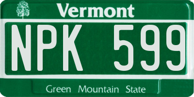 VT license plate NPK599