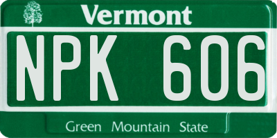 VT license plate NPK606