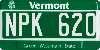 VT license plate NPK620