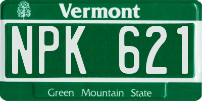 VT license plate NPK621