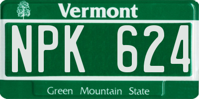 VT license plate NPK624