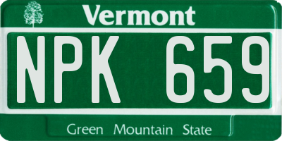 VT license plate NPK659
