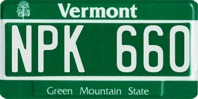 VT license plate NPK660