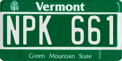 VT license plate NPK661