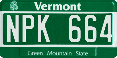 VT license plate NPK664