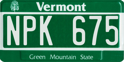 VT license plate NPK675