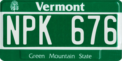 VT license plate NPK676