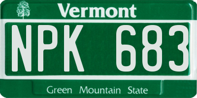 VT license plate NPK683
