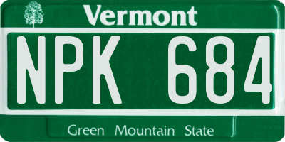 VT license plate NPK684