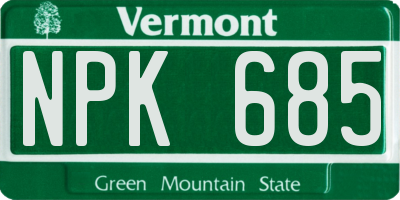 VT license plate NPK685