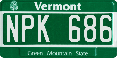 VT license plate NPK686