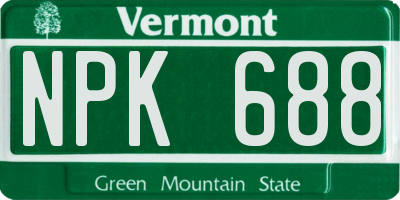 VT license plate NPK688