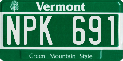 VT license plate NPK691