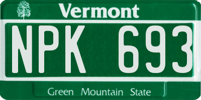VT license plate NPK693
