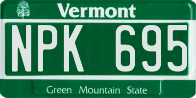 VT license plate NPK695
