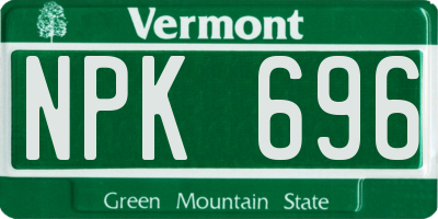 VT license plate NPK696