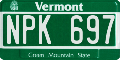 VT license plate NPK697