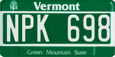 VT license plate NPK698