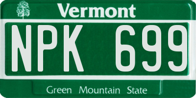 VT license plate NPK699