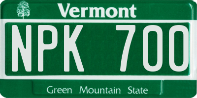 VT license plate NPK700