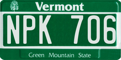 VT license plate NPK706