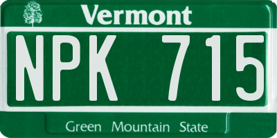 VT license plate NPK715