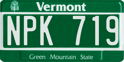 VT license plate NPK719