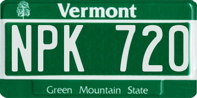 VT license plate NPK720