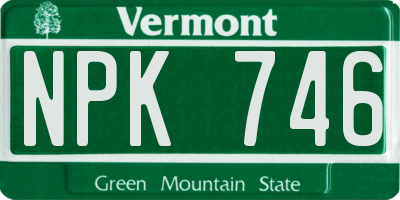 VT license plate NPK746