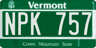 VT license plate NPK757