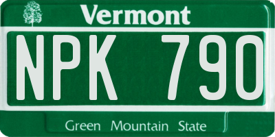 VT license plate NPK790