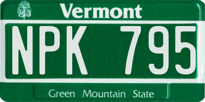 VT license plate NPK795