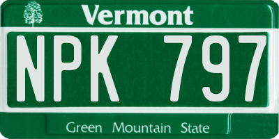 VT license plate NPK797