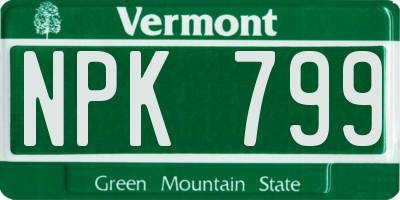 VT license plate NPK799