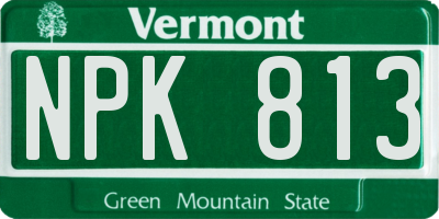 VT license plate NPK813