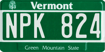 VT license plate NPK824