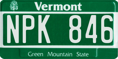 VT license plate NPK846