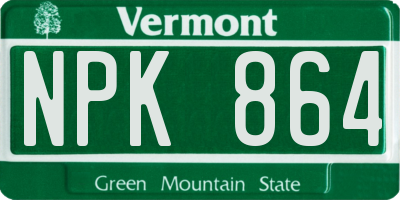 VT license plate NPK864