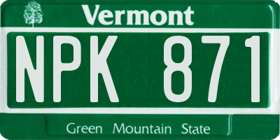 VT license plate NPK871