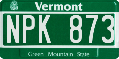 VT license plate NPK873