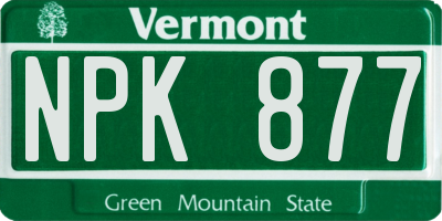 VT license plate NPK877